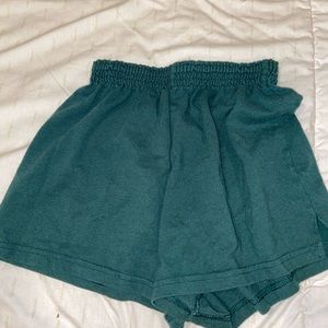 green soccer shorts